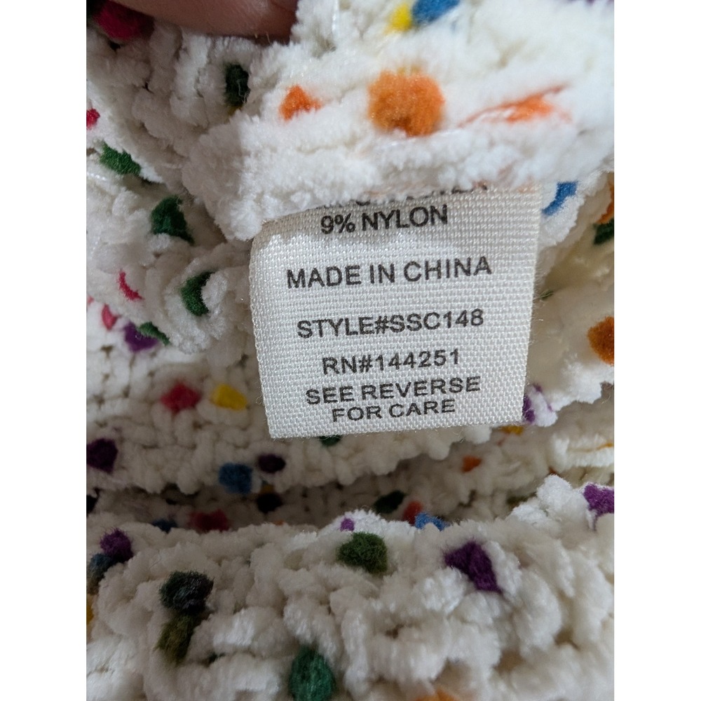 Moon & Madison Confetti Knit Cardigan Sweater SSC148 White Multi Medium - Picture 3 of 7